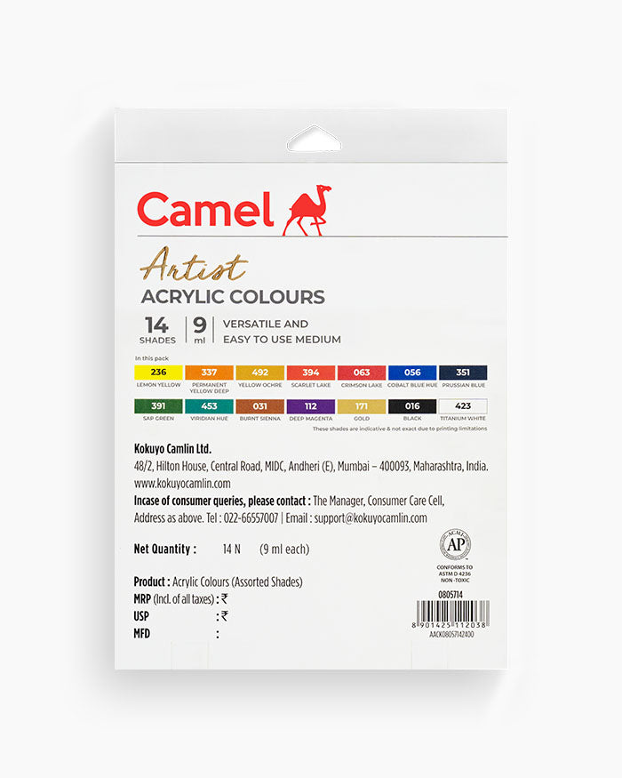 CAMEL, Acrylic Colours - ARTIST | 9 ml.