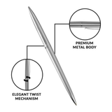 PAPERKRAFT, Ballpoint Pen - Beethoven Lissome | Silver | Chrome Trim.