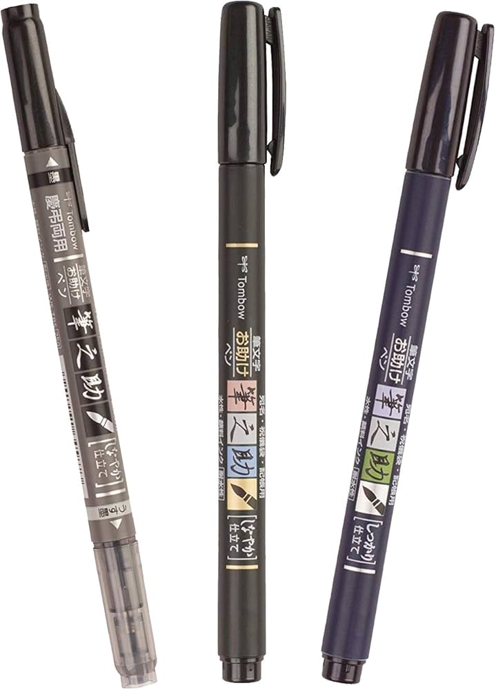 TOMBOW, Calligraphy Brush Pen - FUDENOSUKE | Set of 3.