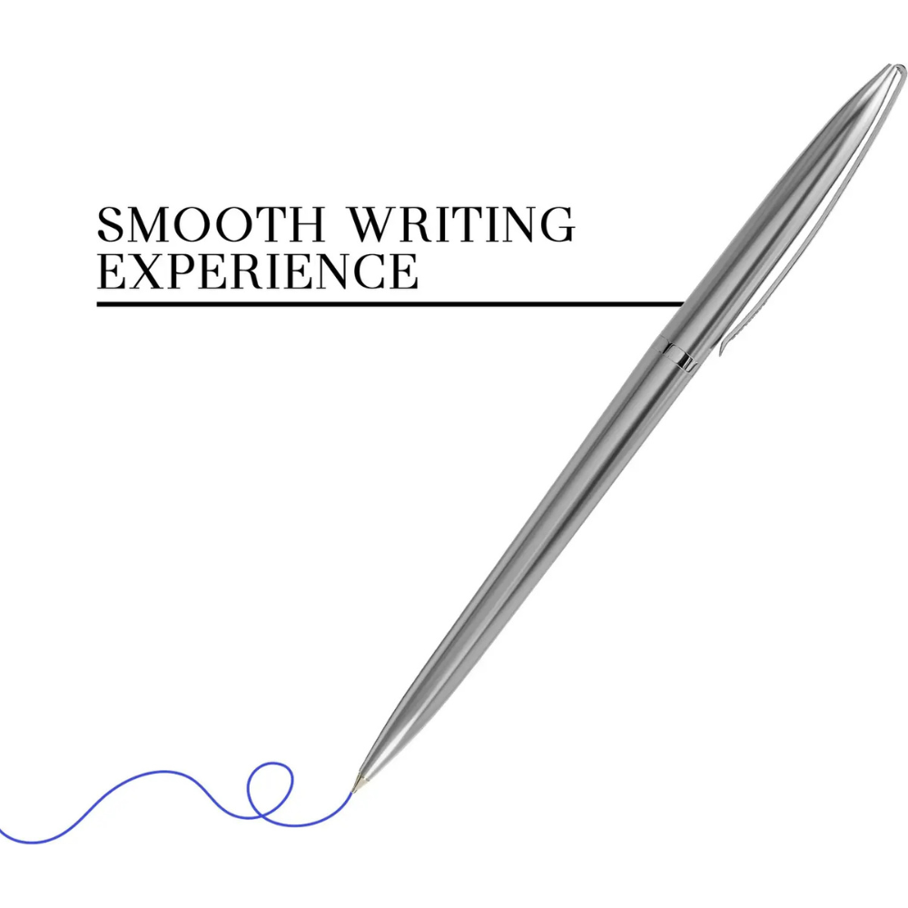 PAPERKRAFT, Ballpoint Pen - Beethoven Lissome | Silver | Chrome Trim.