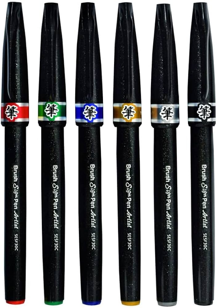 PENTEL, Brush Sign Pen - Artist | Set of 6.