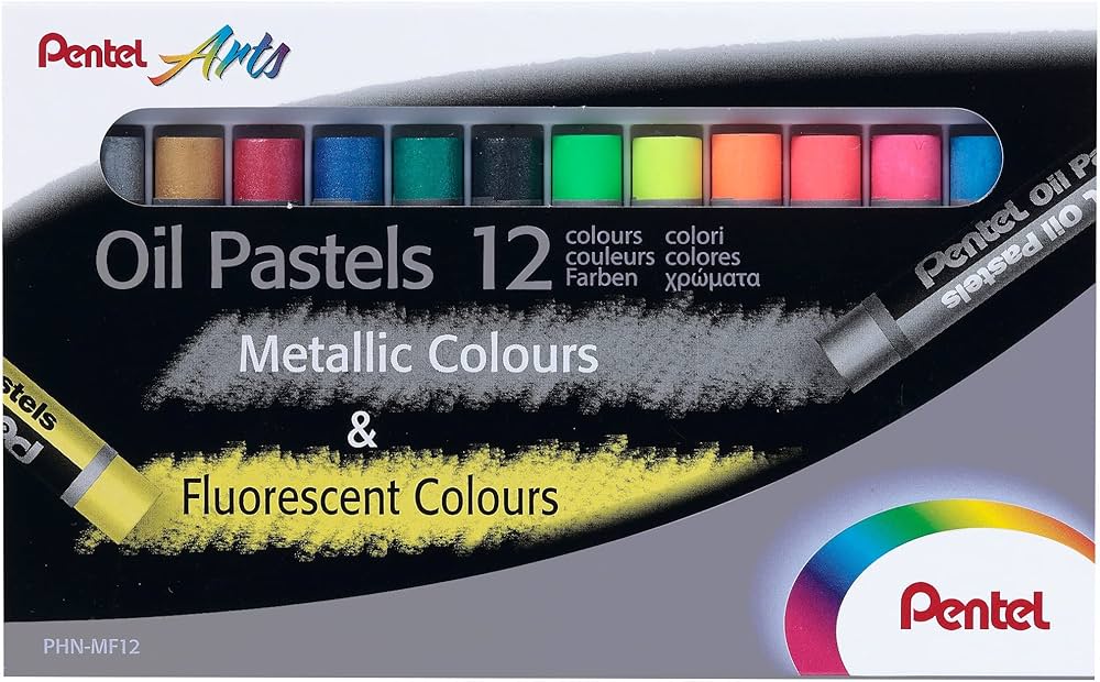 PENTEL, Oil pastel Metalic & Fluorescent Colour - Arts | 12 pc.