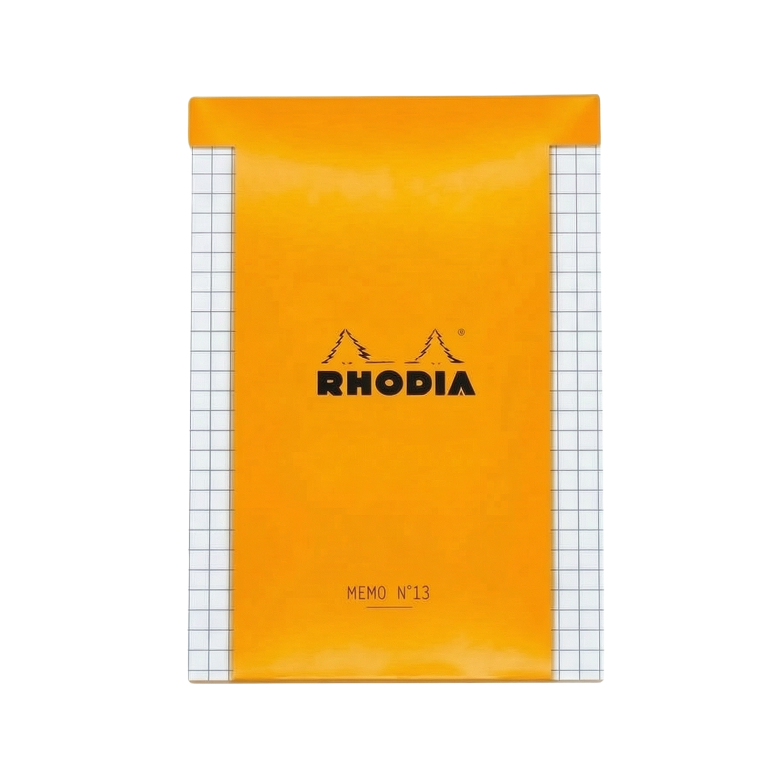 RHODIA, Memo Pad - N° 13 | Orange Cover | Checked | 240 Sheets | 5 x 5.