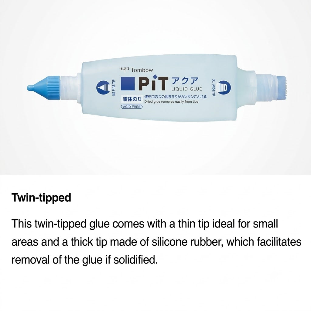 TOMBOW, Liquid Glue - PIT | Aqua | Twin Tip.