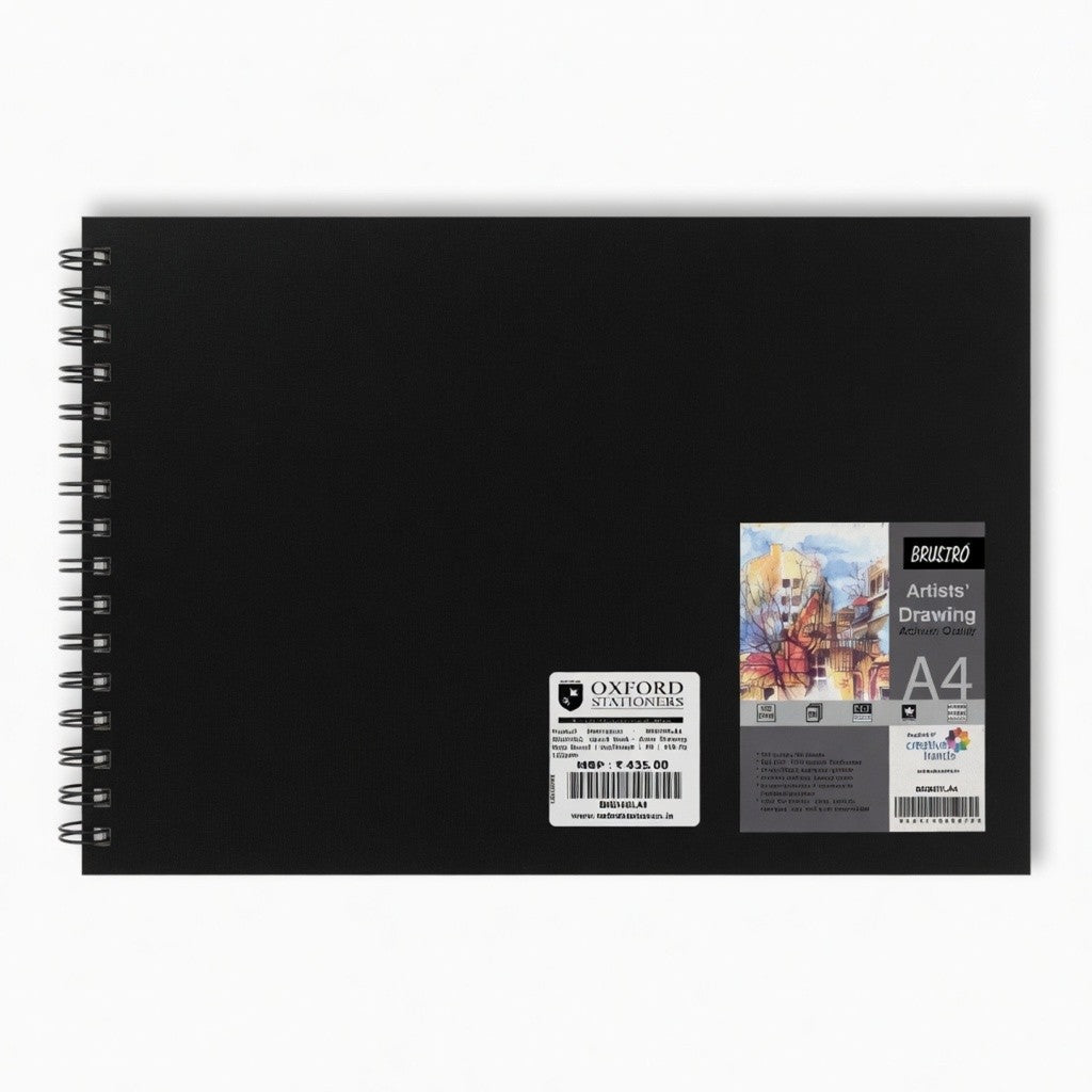 BRUSTRO, Sketch Book - Artist Drawing | Wiro Bound | Landscape | A4 | 116 pg | 160gsm.