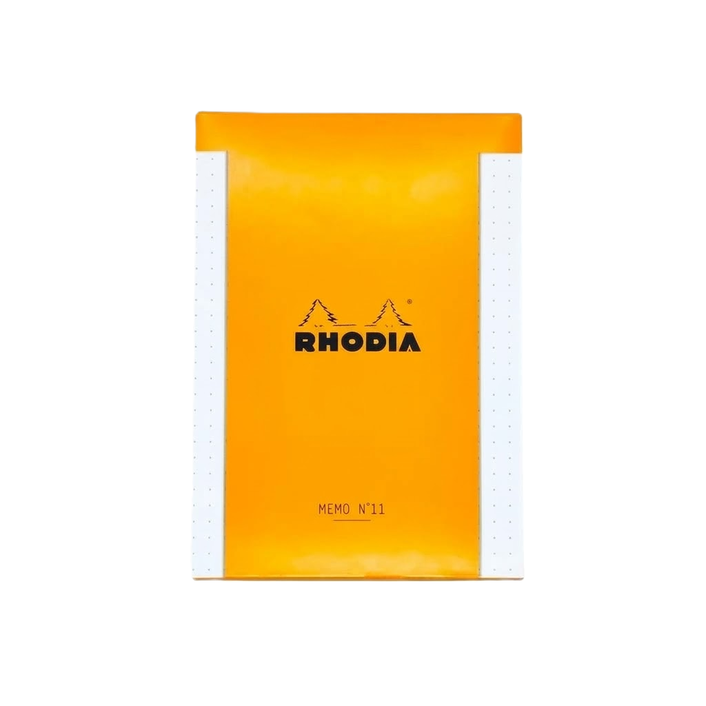 RHODIA, Memo Pad - N° 11 | A7 | Orange Cover | Dotted | 240 Sheets.