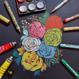 ART ESSENTIALS, Watercolour Pad - 12 Sheets | Black Paper | 320 gsm.