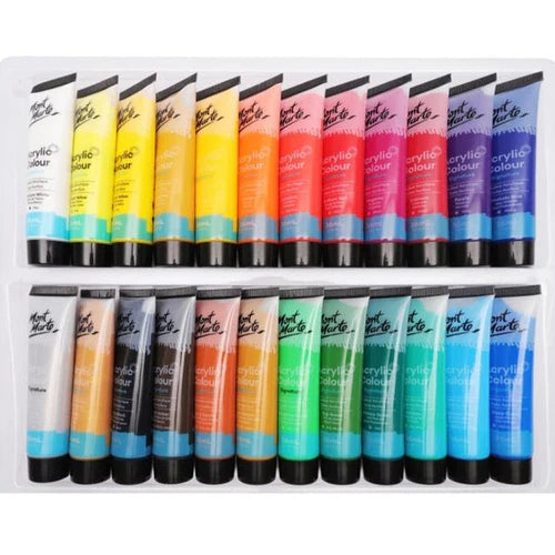 MONT MARTE, Acrylic Colour Paint Set - Signature | 24pc | 36ml.