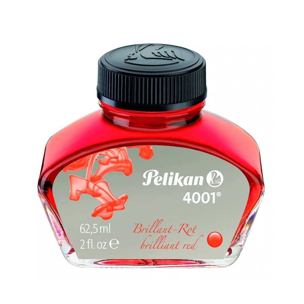 PELIKAN, Ink Bottle - 4001 BRILLIANT RED.