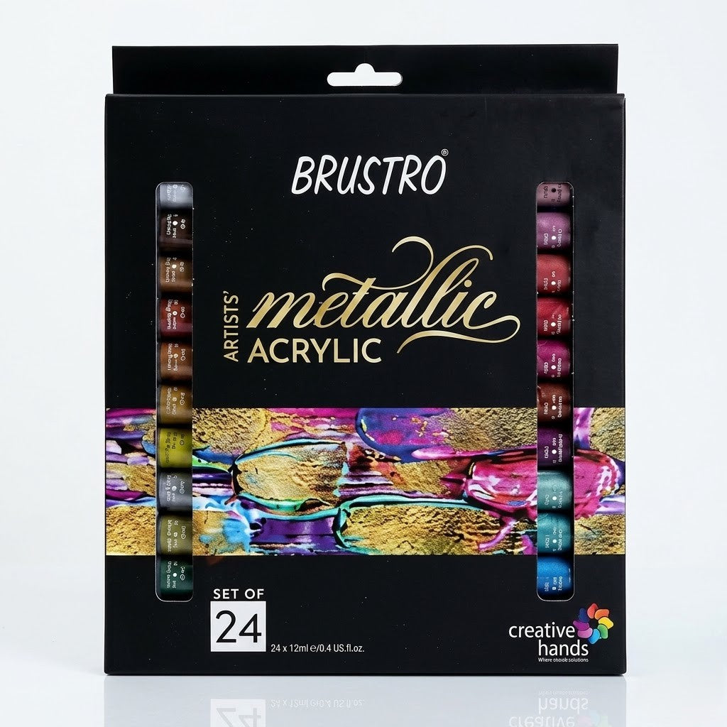 BRUSTRO, Metallic Acrylic Colour - Artists | 24shades | 12 ml.