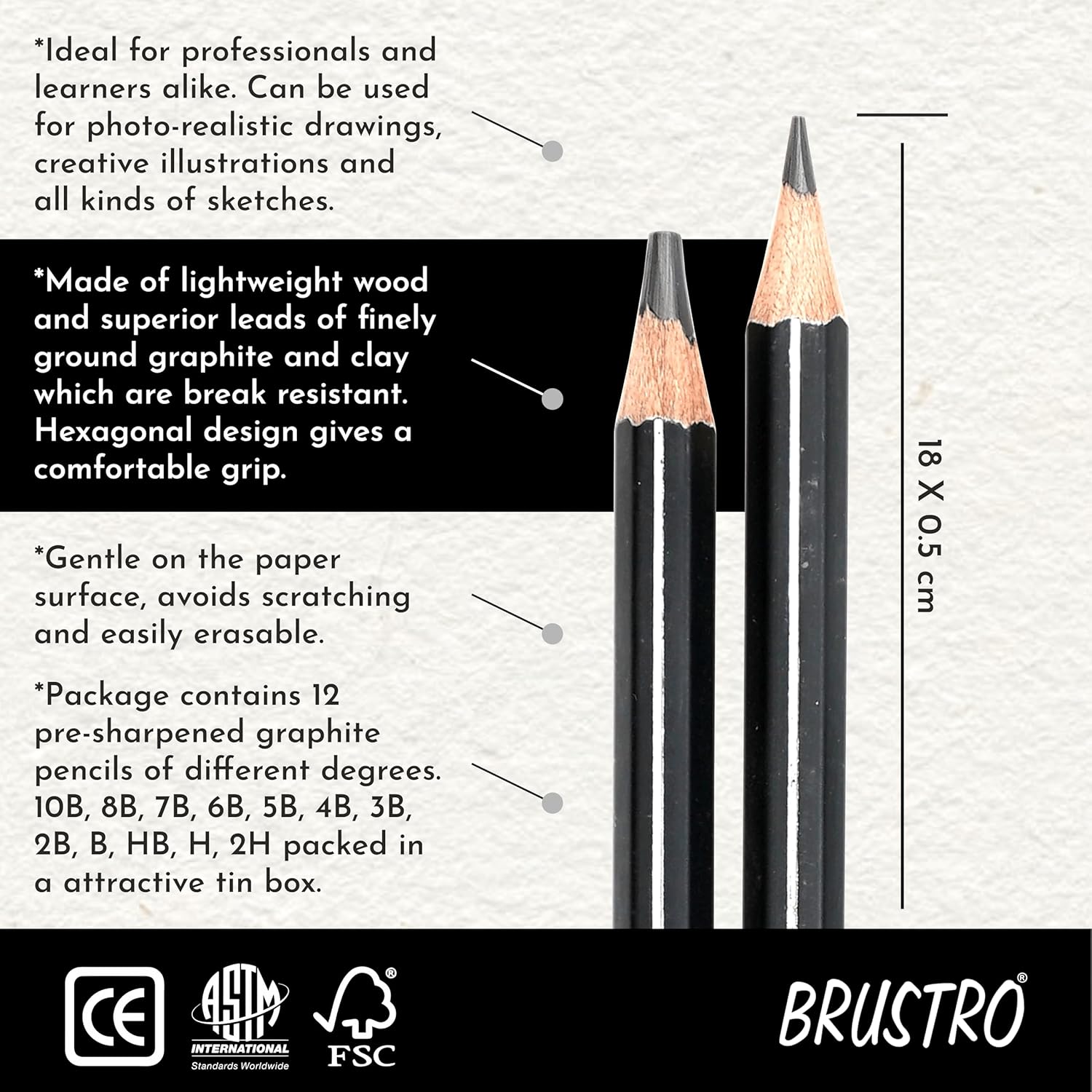 BRUSTRO, Graphite Pencil - Fine Art.