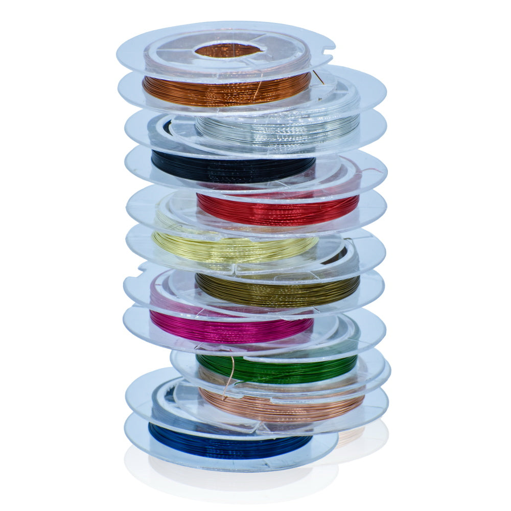 JAGS, Beading Wire Roll -  Craft | Mix Colour | 10 pcs | 9 m.