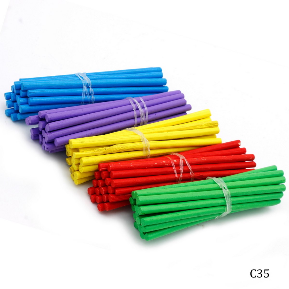 JAGS, Round Sticks - CRAFT | Multicolour | 100 pcs | 3.5 inch.