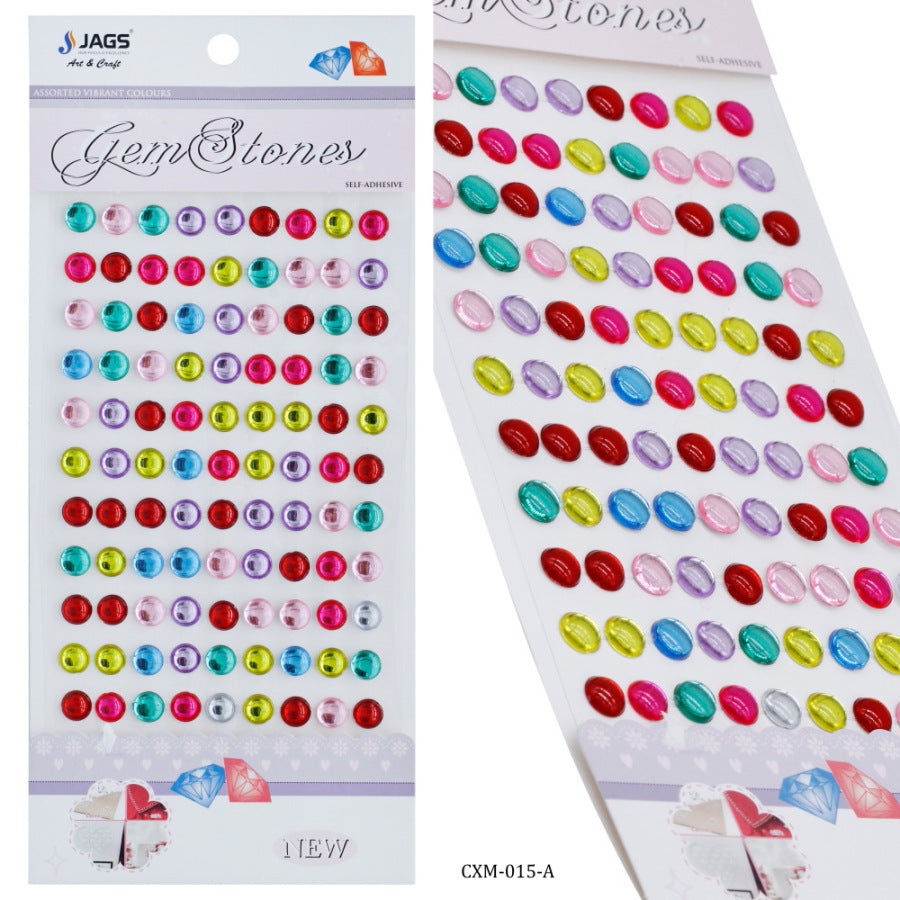 JAGS, Gem Stones Sticker | Multicolour | Round.