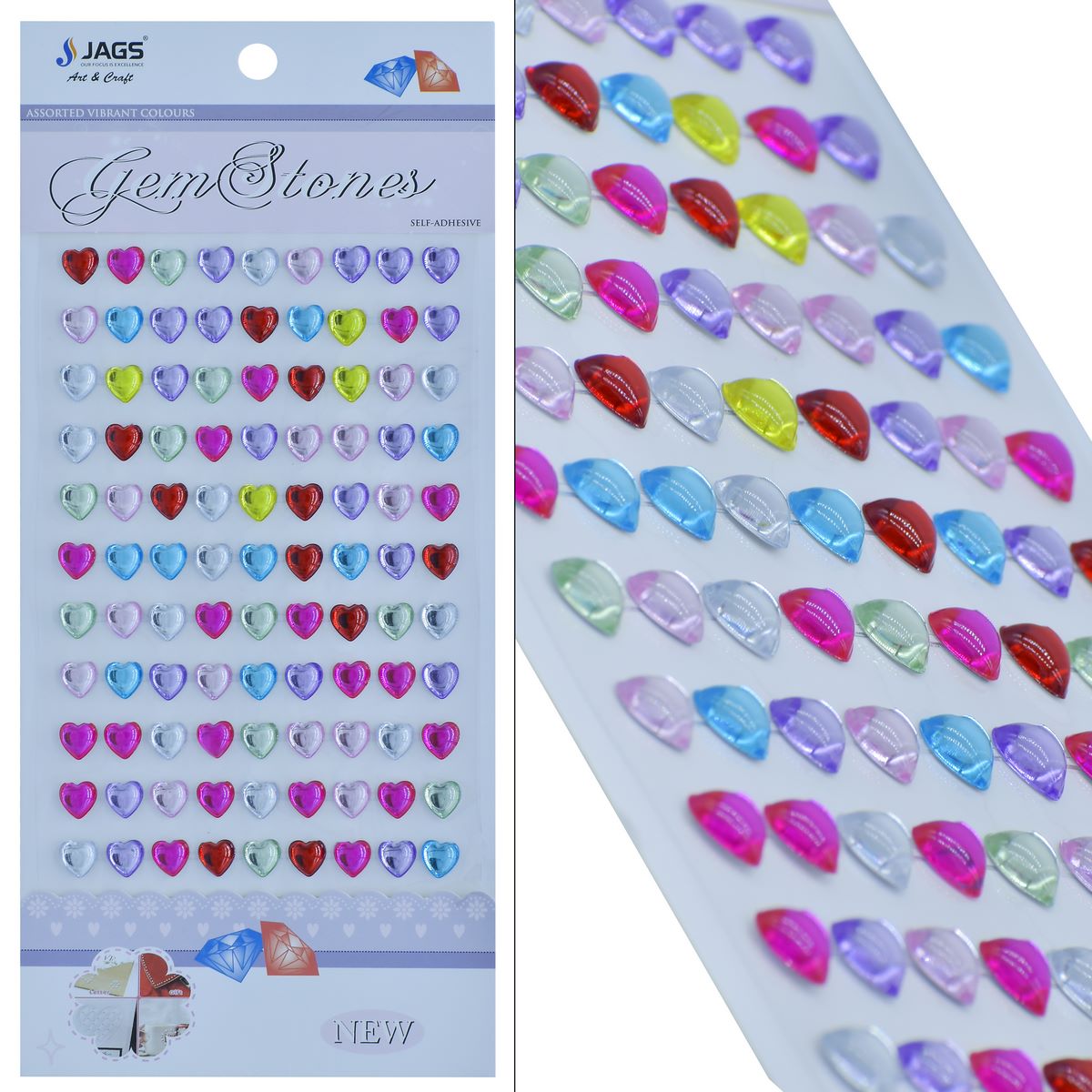 JAGS, Gem Stones Sticker - Heart | Multicolour.