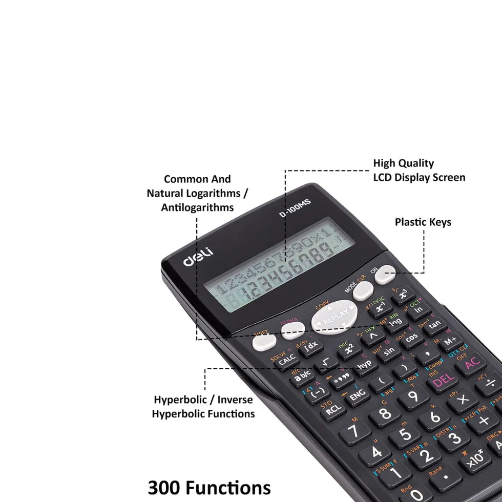 DELI, Scientific Calculator - D100MS | 300 Functions.