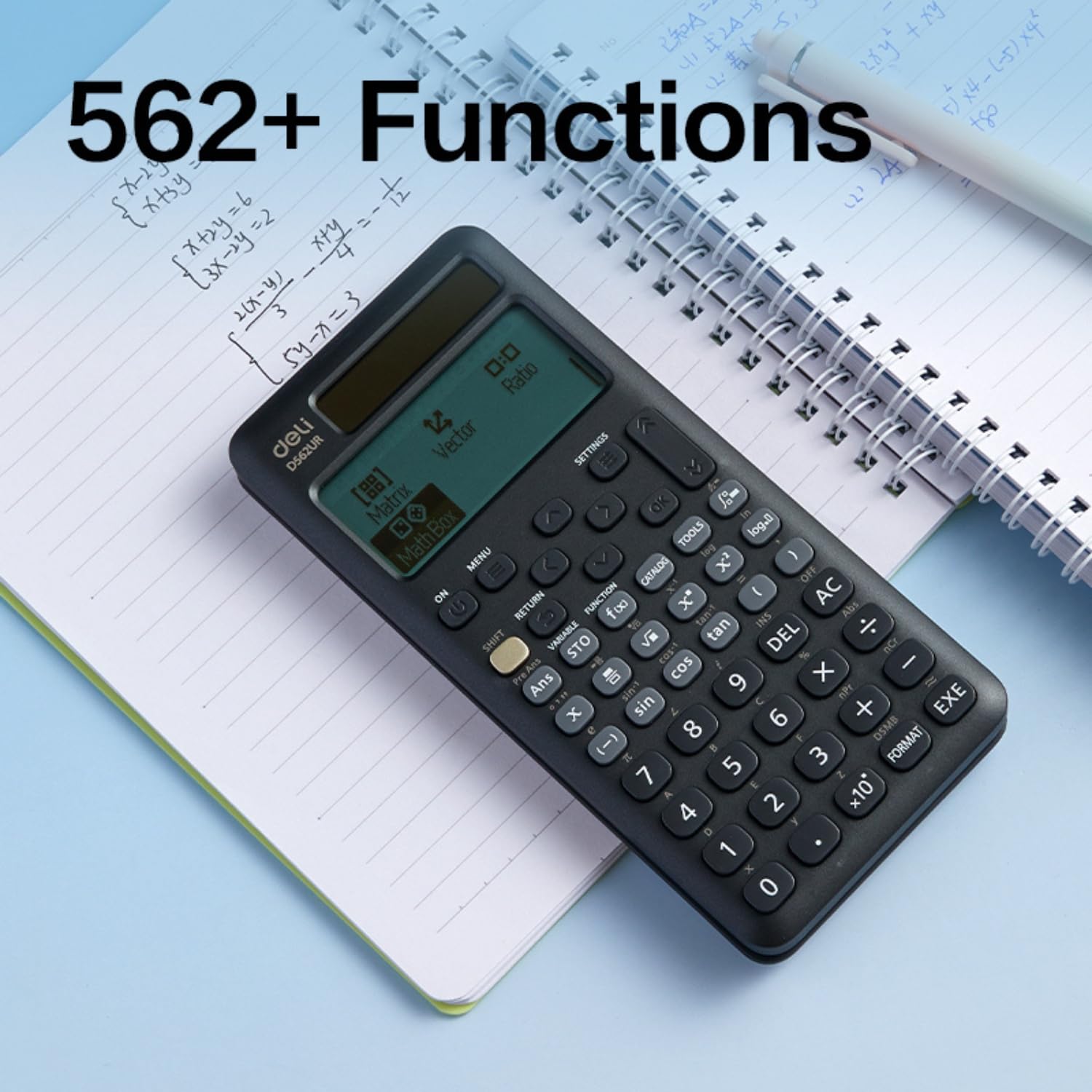 DELI, Scientific Calculator - D562UR | 562+ Functions.