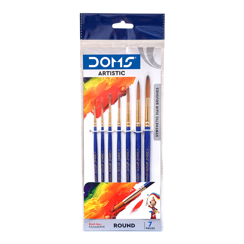 DOMS, Paint Brushes ARTISTIC ROUND Set of 7. OXFORD stationers