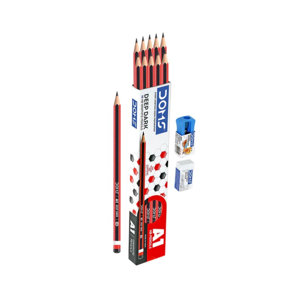 DOMS Pencil A1 HB Set Of 10 OXFORD Stationers Doms pencil a1 hb set of 10 oxford stationers