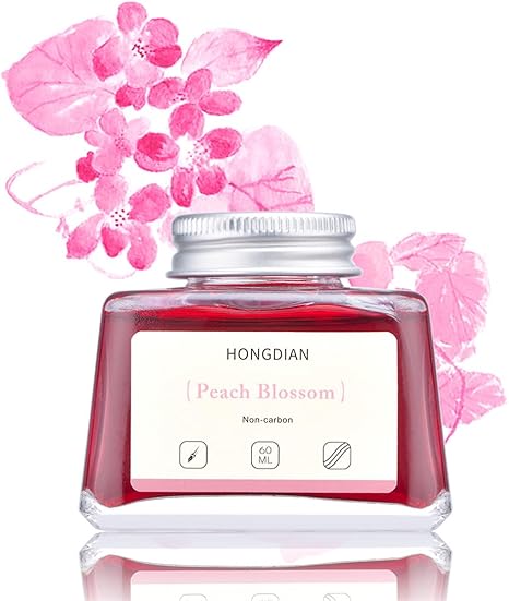 HONGDIAN, Ink Bottle - Non Carbon | PEACH BLOSSOM | 60 mL.