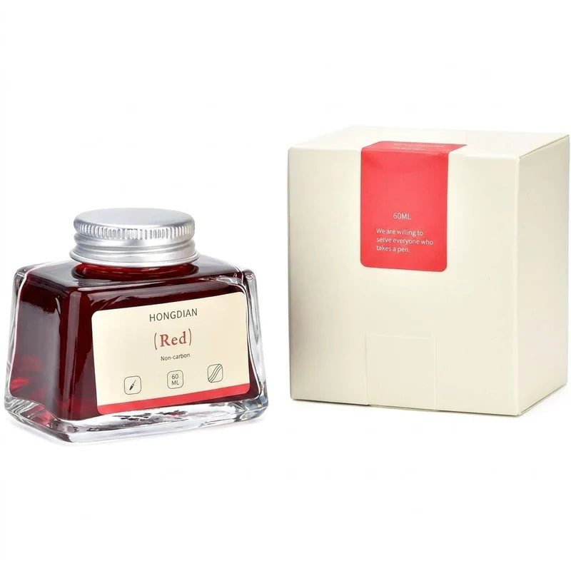 HONGDIAN, Ink Bottle - Non Carbon | RED | 60 mL.