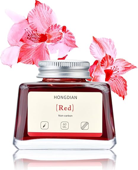 HONGDIAN, Ink Bottle - Non Carbon | RED | 60 mL.