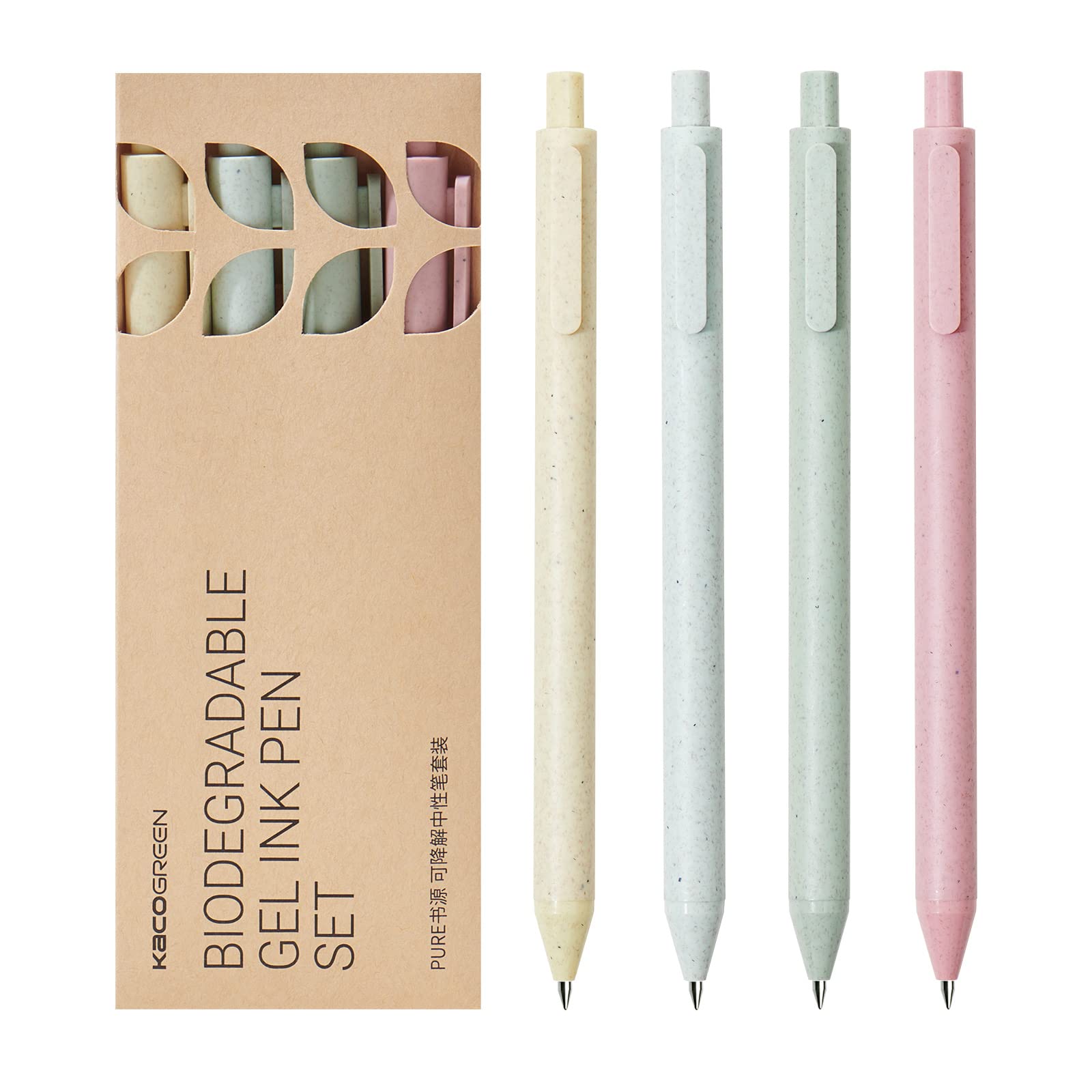 KACO, Gel Pen - PURA | Biodegradable | Set of 4 | 0.5mm.