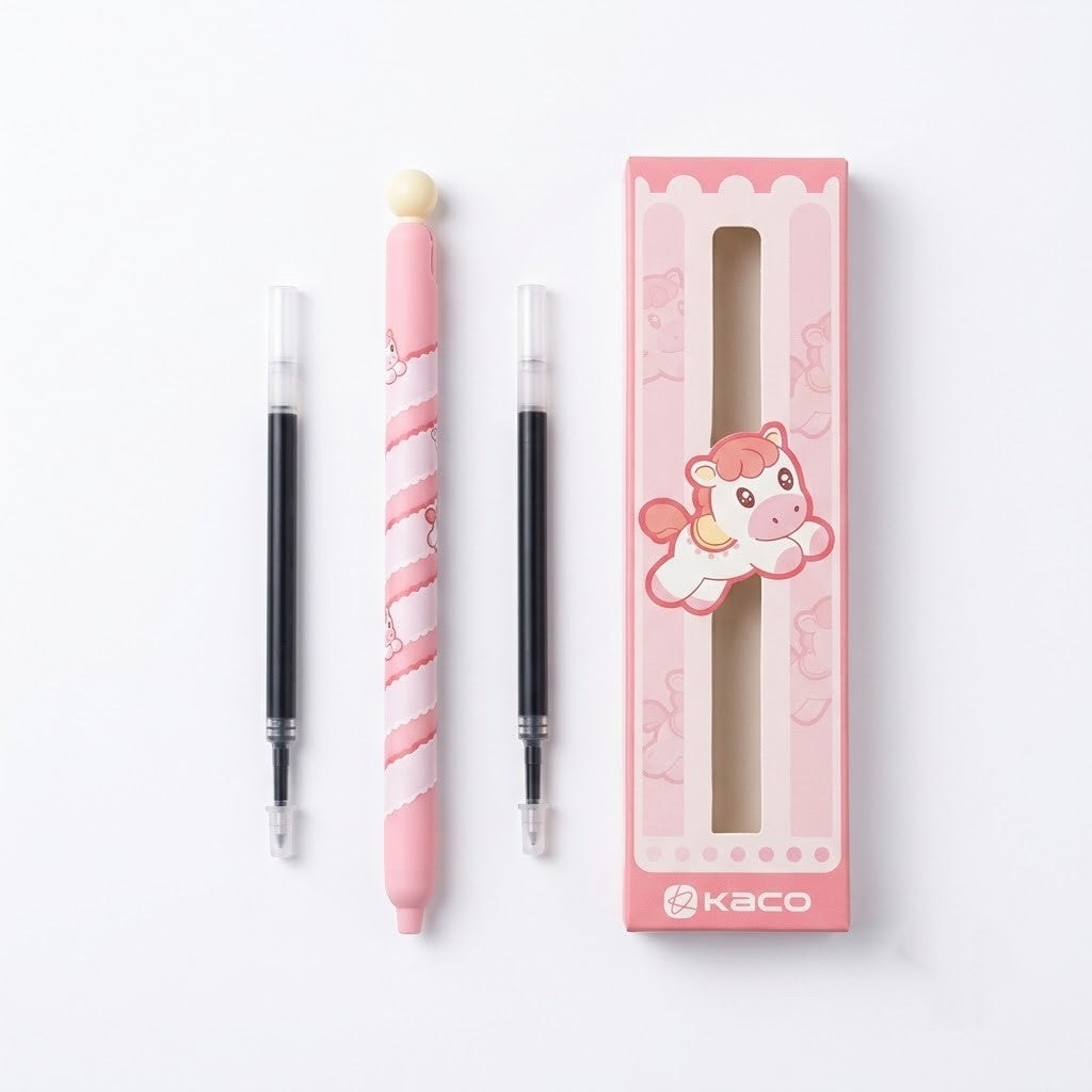 KACO, Gel Pen - Popup SUNSHINE WHITE HORSE | PINK | 0.5 mm.