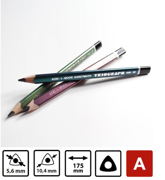 KOH-I-NOOR, Graphite Pencil - Jumbo Triangular | Pack of 3.