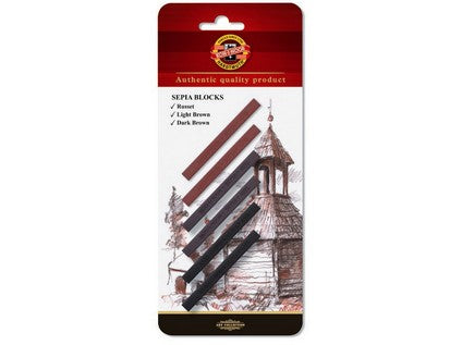 KOH-I-NOOR, Sepia Blocks | Pack of 6.