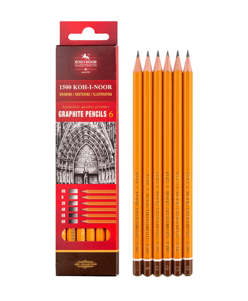 KOH-I-NOOR, Graphite Pencils - Set of 6.
