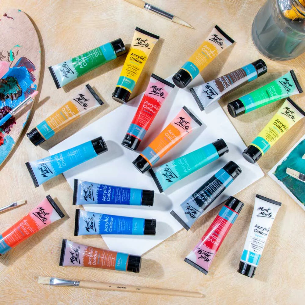MONT MARTE, Acrylic Colour Paint Set - Signature | 18pc | 36ml.