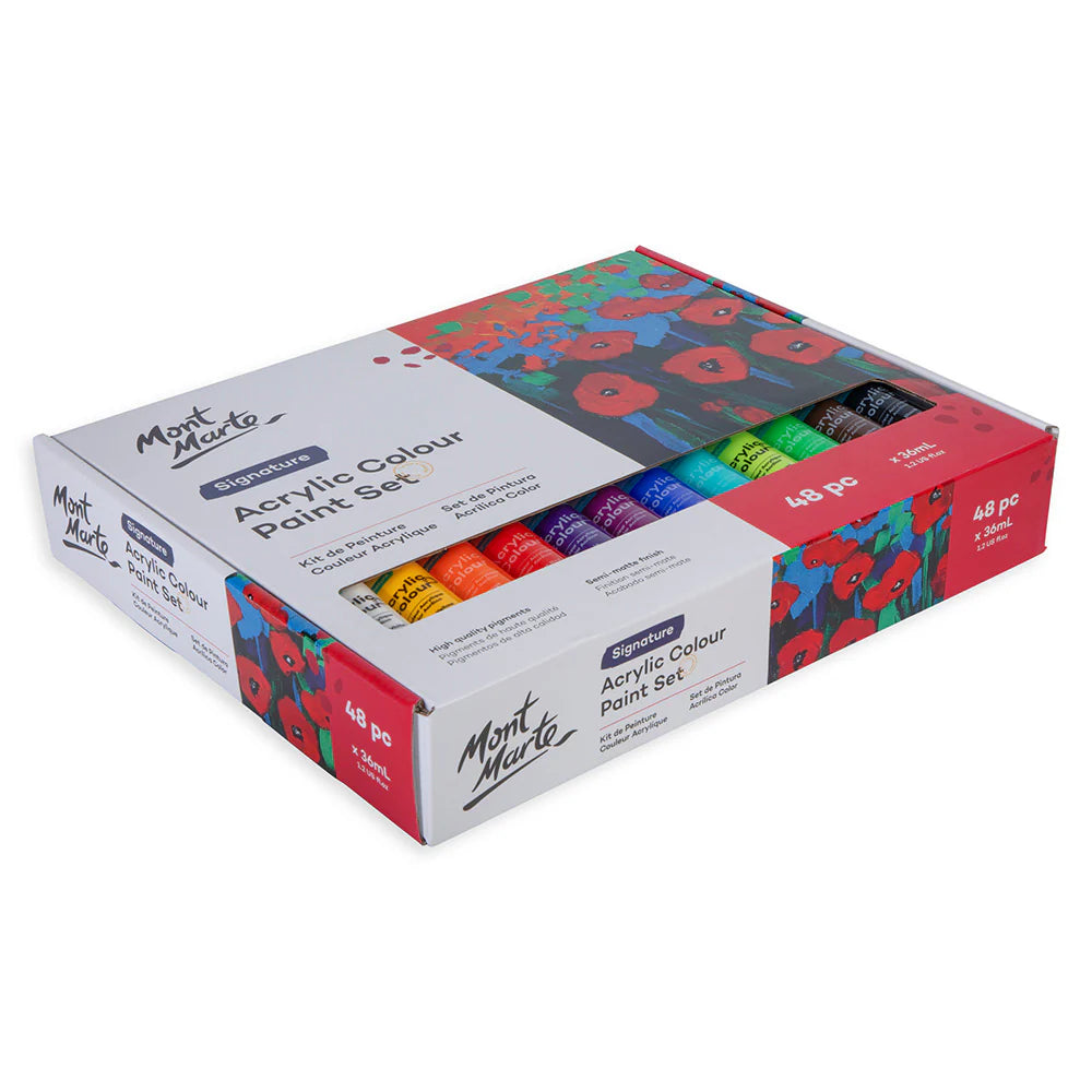 MONT MARTE, Acrylic Colour Paint Set - Signature | 48pc | 36ml.