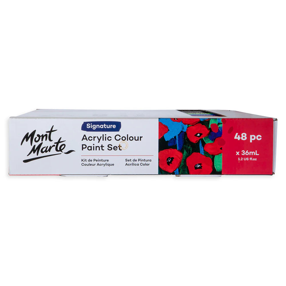 MONT MARTE, Acrylic Colour Paint Set - Signature | 48pc | 36ml.