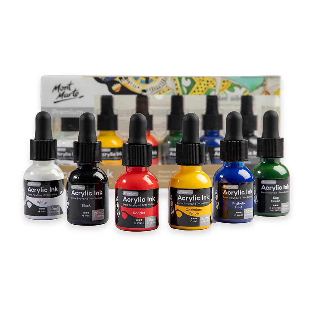 MONT MARTE, Acrylic Ink - Premium | 6pc | 20ml.