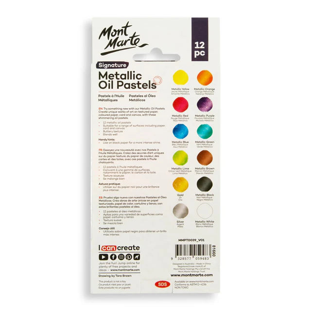 MONT MARTE, Oil Pastels - Signature | Metallic | 12pc.