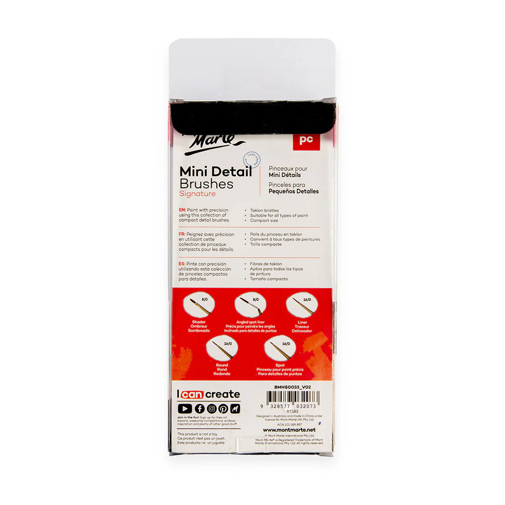MONT MARTE, Mini Detail Brushes - Signature | 5pc.