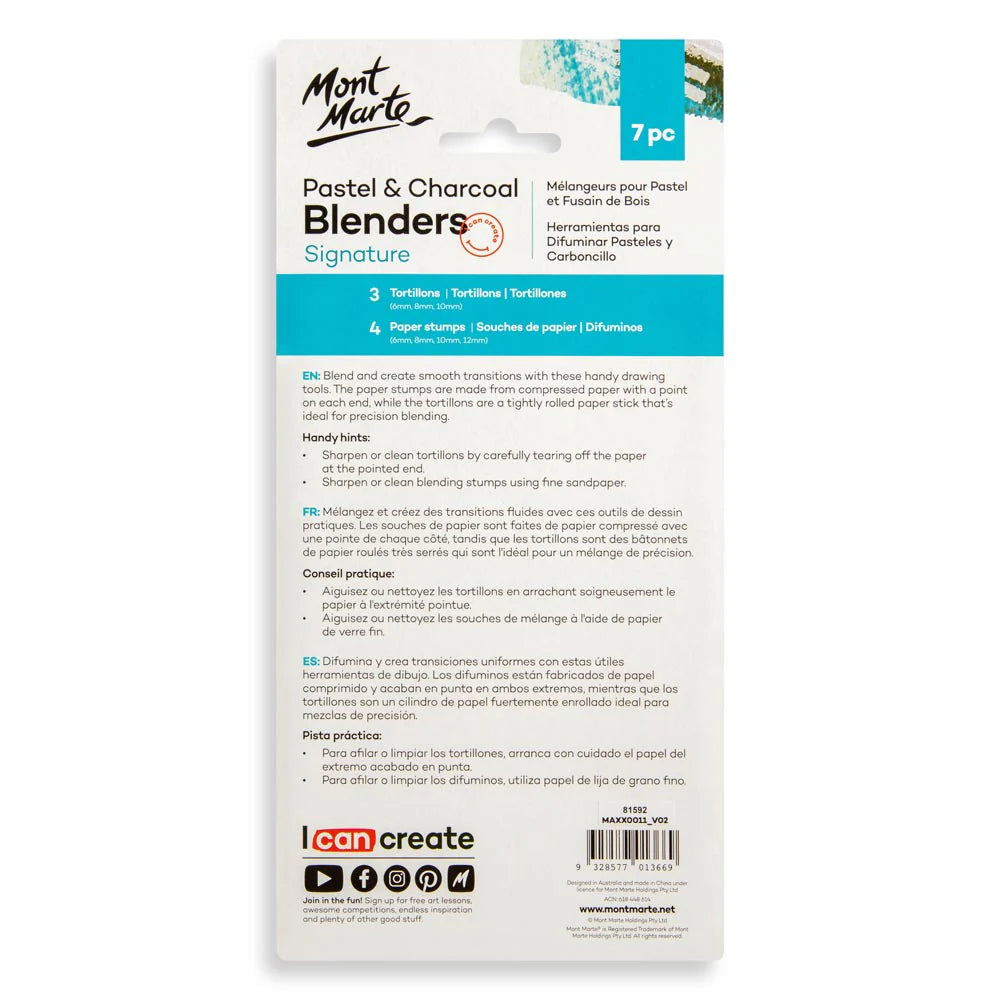 MONT MARTE, Blenders - Signature | Pastel & Charcoal | 7pc.