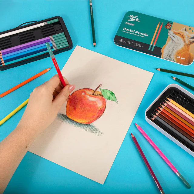 MONT MARTE, Pastel Pencils - Premium | Crayons Patels | 24pc.