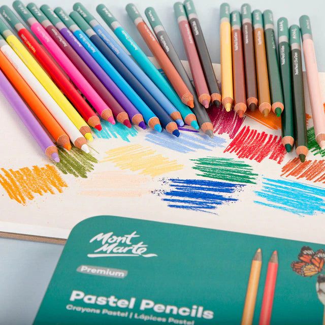 MONT MARTE, Pastel Pencils - Premium | Crayons Patels | 24pc.