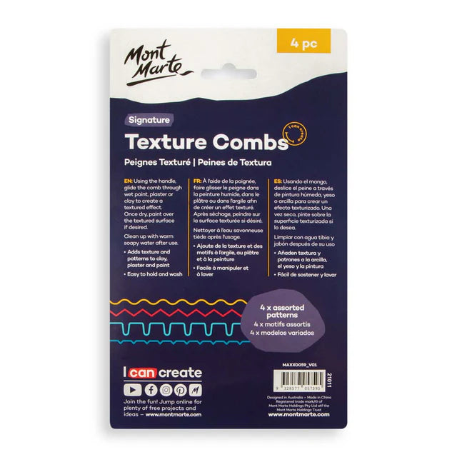 MONT MARTE, Texture Combs | Signature | 4pc.