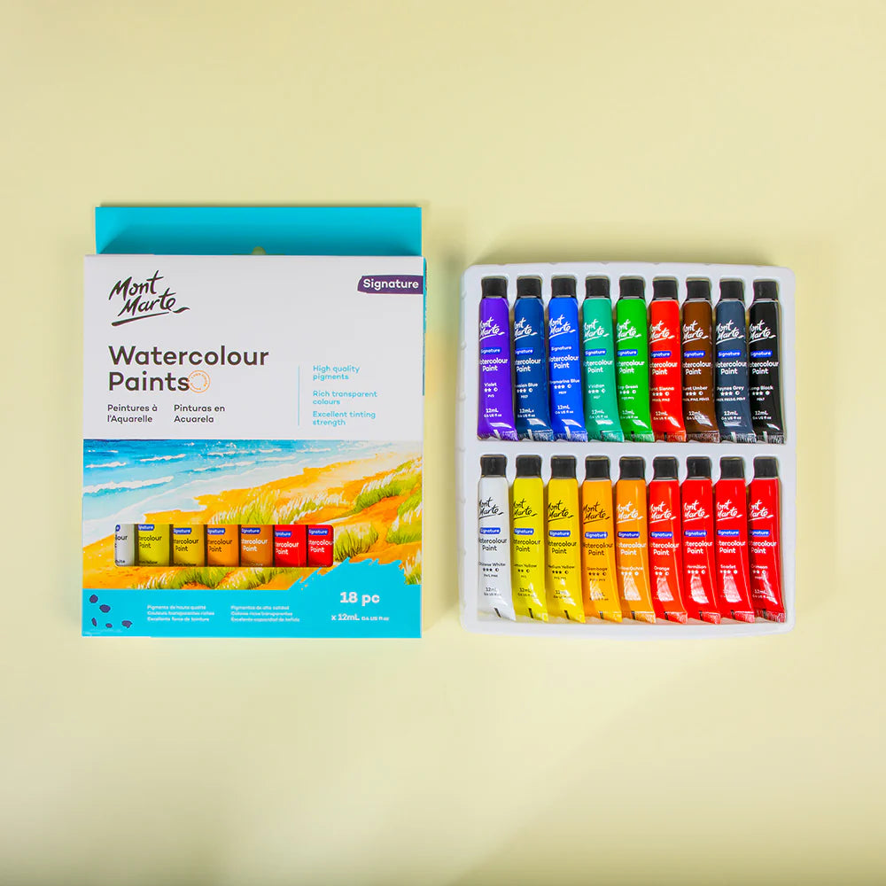 MONT MARTE, Watercolour Paints - Signature | 18pc | 12ml.
