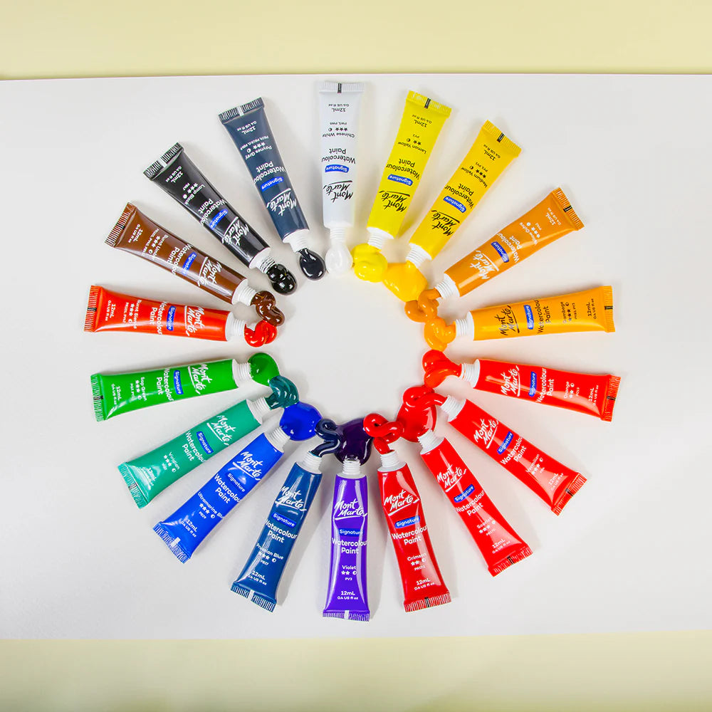 MONT MARTE, Watercolour Paints - Signature | 18pc | 12ml.
