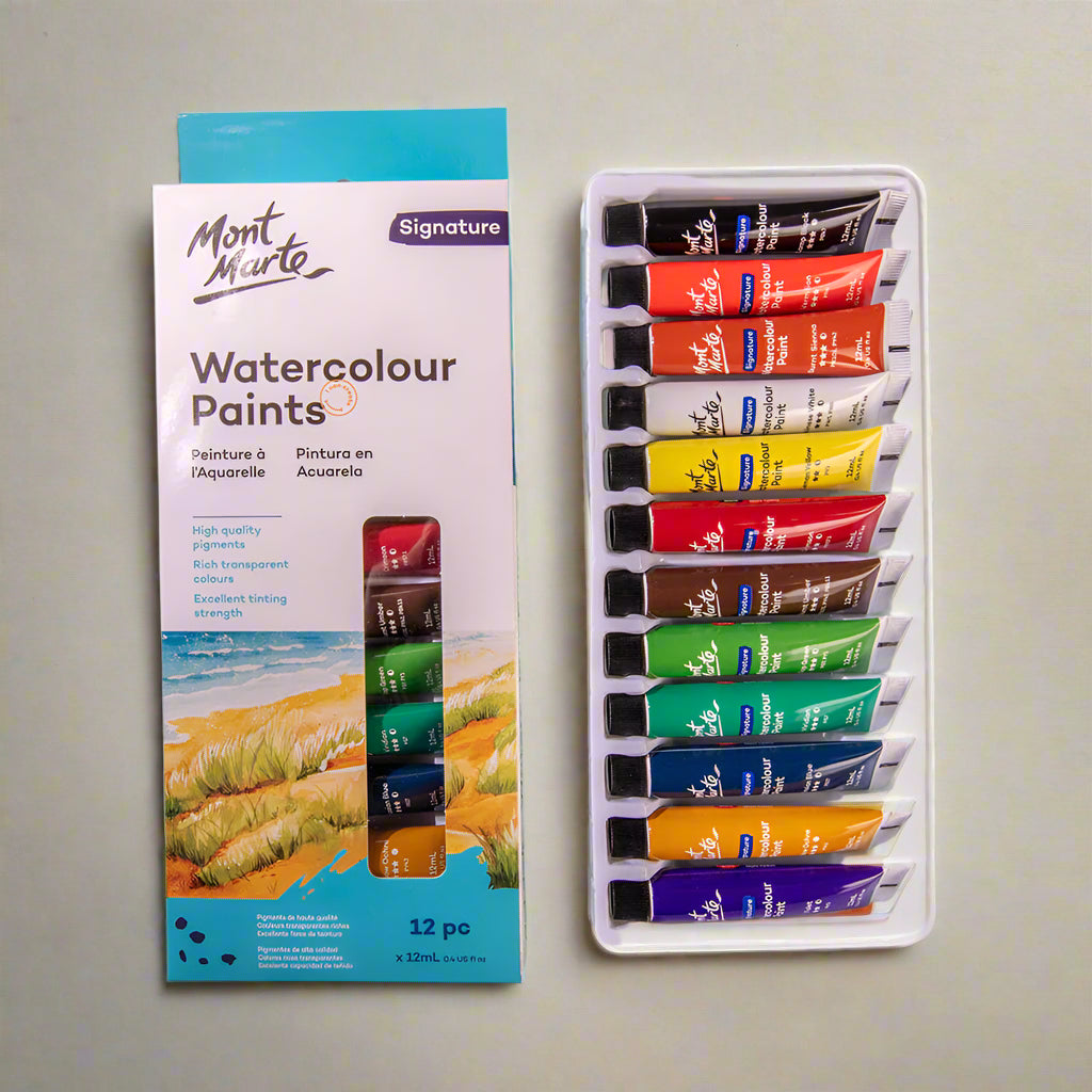 MONT MARTE, Watercolour Paints - Signature | 12pc | 12ml.