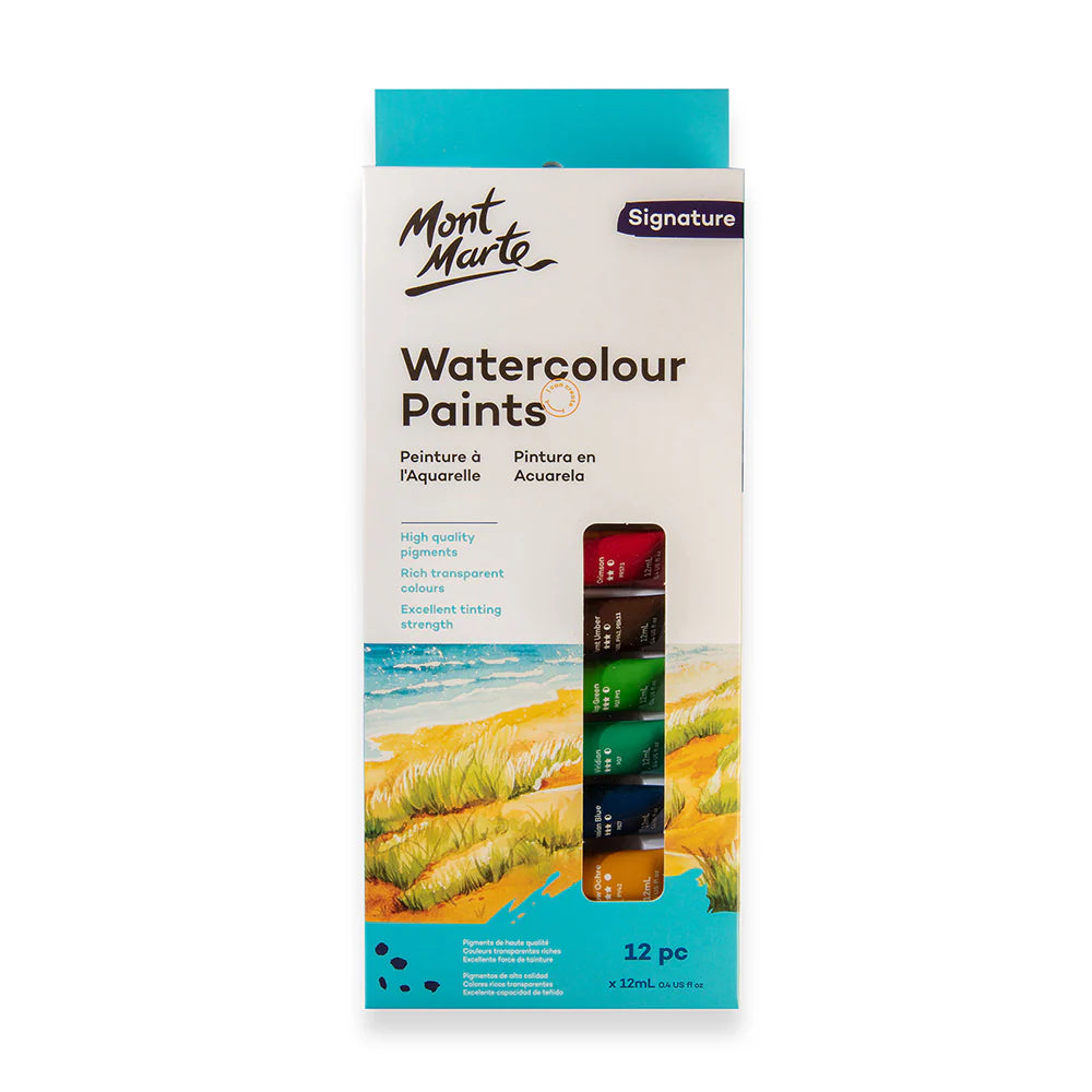 MONT MARTE, Watercolour Paints - Signature | 12pc | 12ml.