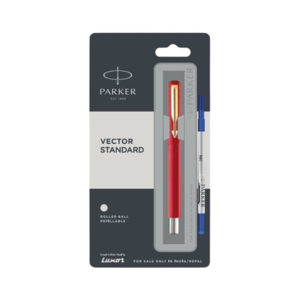 PARKER, Rollerball Pen - VECTOR Standard | Gold Trim | Fine.
