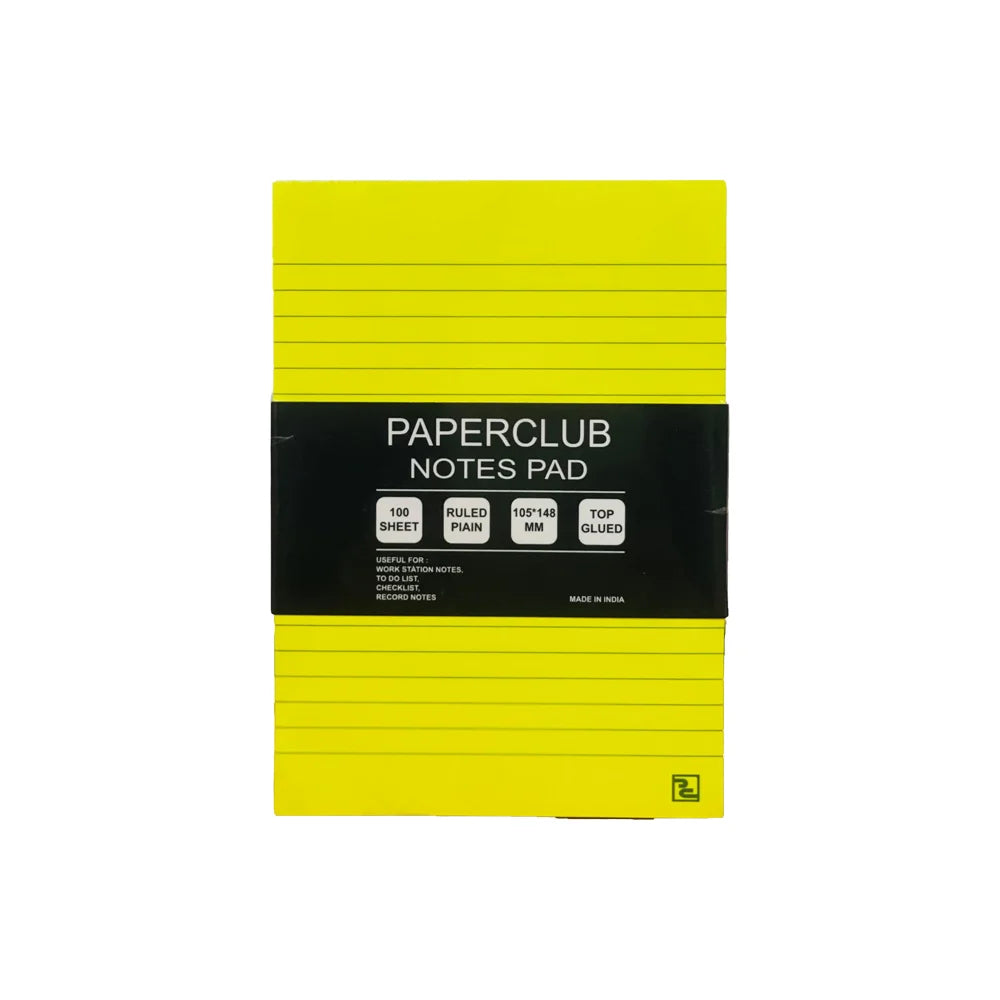 PAPERCLUB, Notes Pad - Ruled | 105*148 | 100 Sheets.