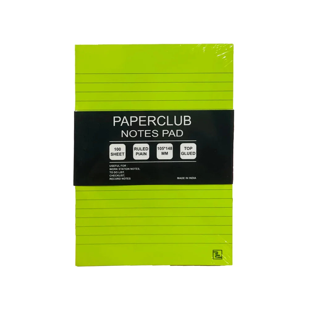 PAPERCLUB, Notes Pad - Ruled | 105*148 | 100 Sheets.