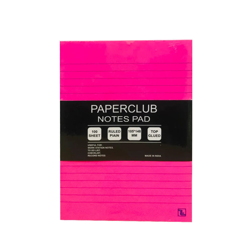 PAPERCLUB, Notes Pad - Ruled | 105*148 | 100 Sheets.