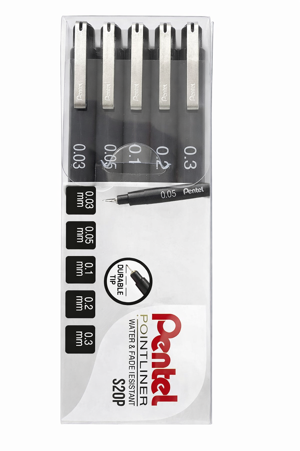PENTEL, Pointliner - Black | Set1 of 5.